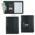 Leather Look 8 1/2" X 11" Zippered Portfolio With Calculator